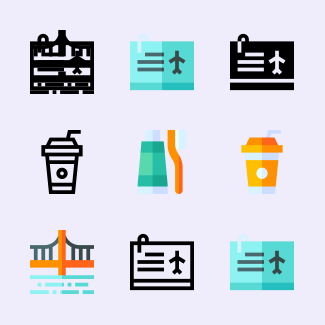 Travel icons pack