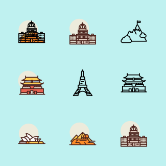 Monuments icons pack