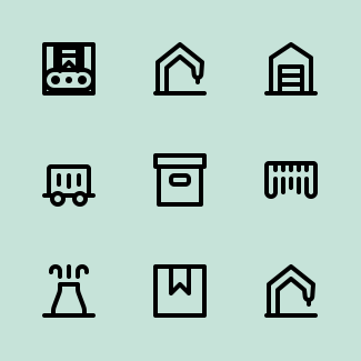 Manufacturing icons pack