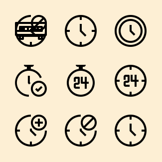Time and Calendar icons pack