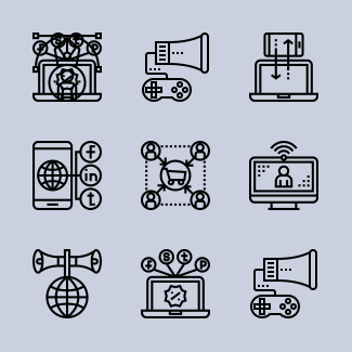 Digital marketing icons pack