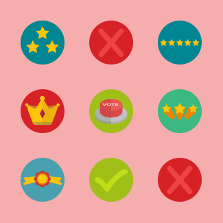 Badges and votes icons pack