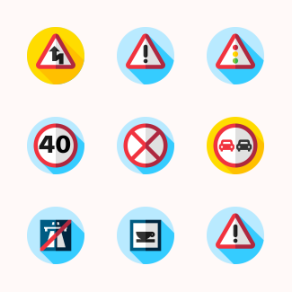 Traffic signs icons pack