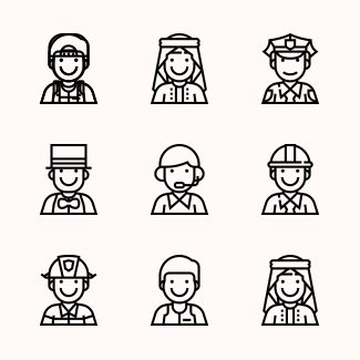 People Avatars icons pack