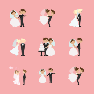 Wedding Couple icons pack