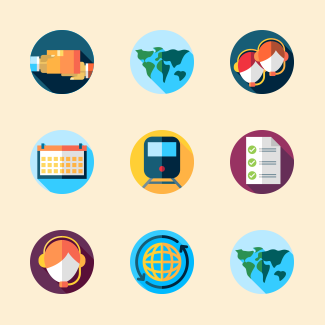 Global logistics icons pack