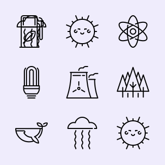 Ecology Line Craft icons pack