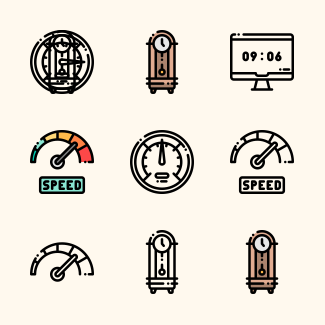 Speedometer & Time icons pack