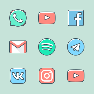 Social media and logos icons pack