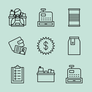 Supermarket icons pack