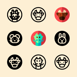 Chinese Zodiac icons pack