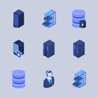 WHCompare Isometric Web Hosting & Servers icons pack