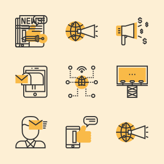Advertising icons pack