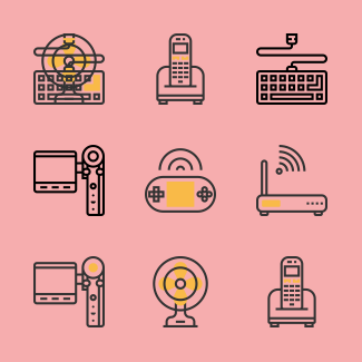Electronics and devices icons pack