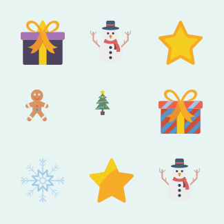 Christmas - Flat icons pack