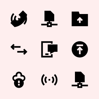 Internet, Networking and Communication Glyph 24 icons pack