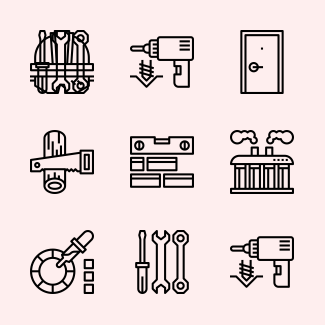 Building and construction icons pack