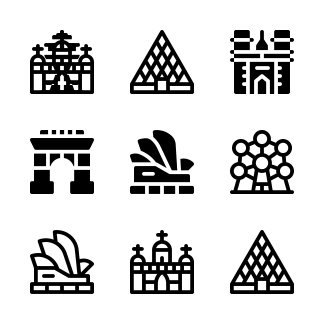 Landmarks  Monuments icons pack