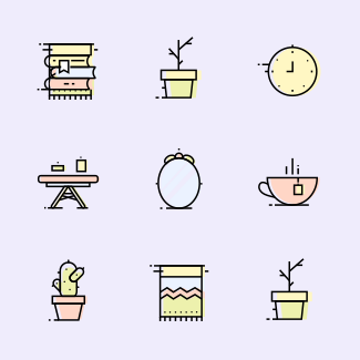 Interior and decor vol.1 icons pack