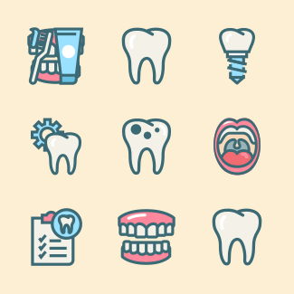 Dental Premium Color Symbol icons pack