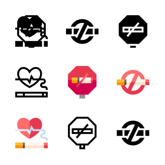 Quit smoking icons pack