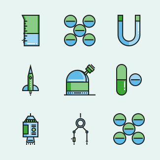 Science icons pack