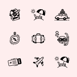 Travel Line - Good life icons pack