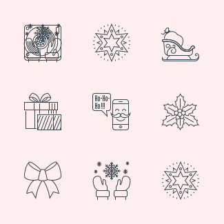 Christmas and New Year (Free) icons pack
