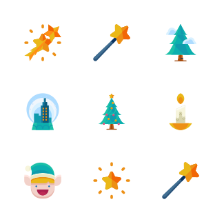 Flat Christmas Icons icons pack