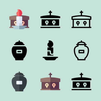 Funeral icons pack