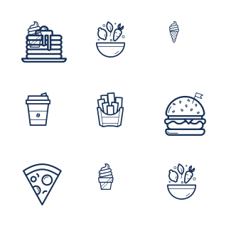 Food & Beverages Outline icons pack