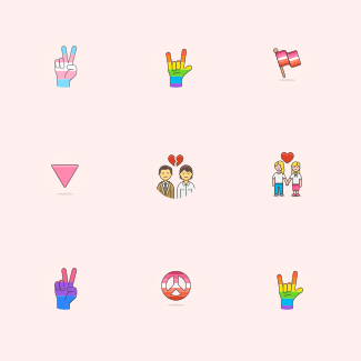 LGBT Illustrations icons pack