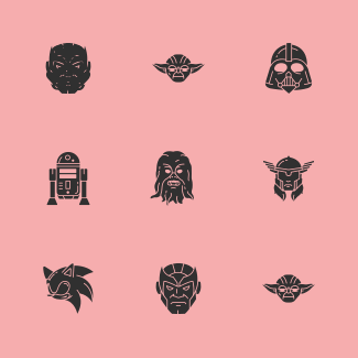 Famous Characters - Add-On Vol. 2 - Glyph icons pack