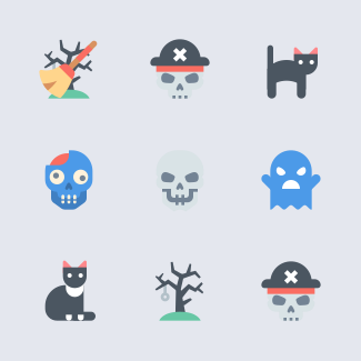 Materia Flat Halloween free icons pack