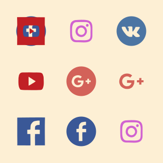 Social Media - Sharp Multicolor icons pack