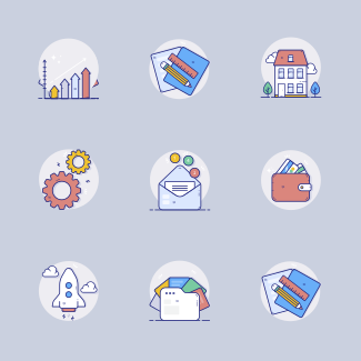Mixed pale colors vol.2 icons pack