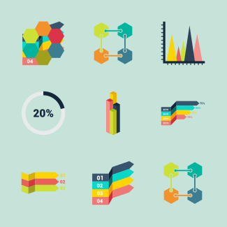 Infographics Chart 3 icons pack