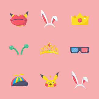 Photo Stickers: Hats icons pack