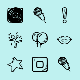 New Year's Hand Drawn - Basic icons pack
