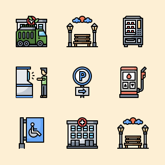 Public Services Filledoutline icons pack