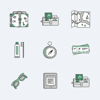geest: Travel kit icons pack