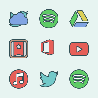 Brands Colored icons pack