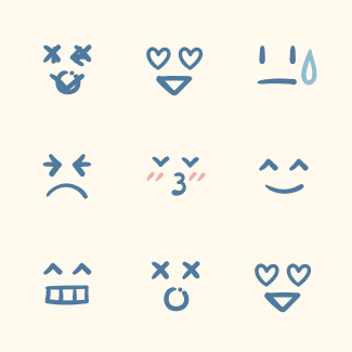 Emoji Line Doodle icons pack