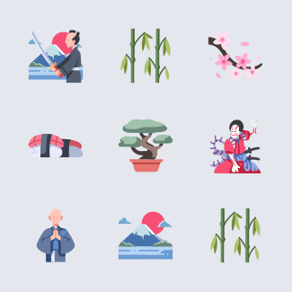 Japan Flat icons pack
