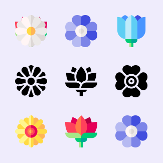 Flowers icons pack