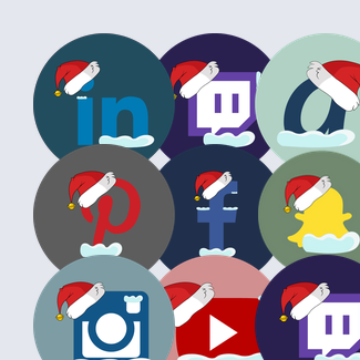 Social Media Christmas theme icons pack