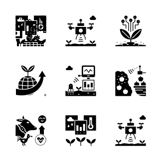 Future Farming Glyph icons pack