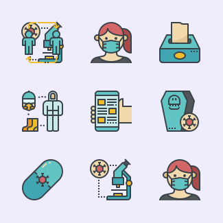 Coronavirus Color icons pack