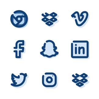Social and online logos icons pack