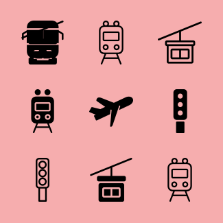 Transportation and vehicle icons pack